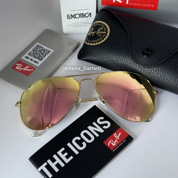 Pink RayBan Aviator Mirror RB3025 New - Picture 11 of 14